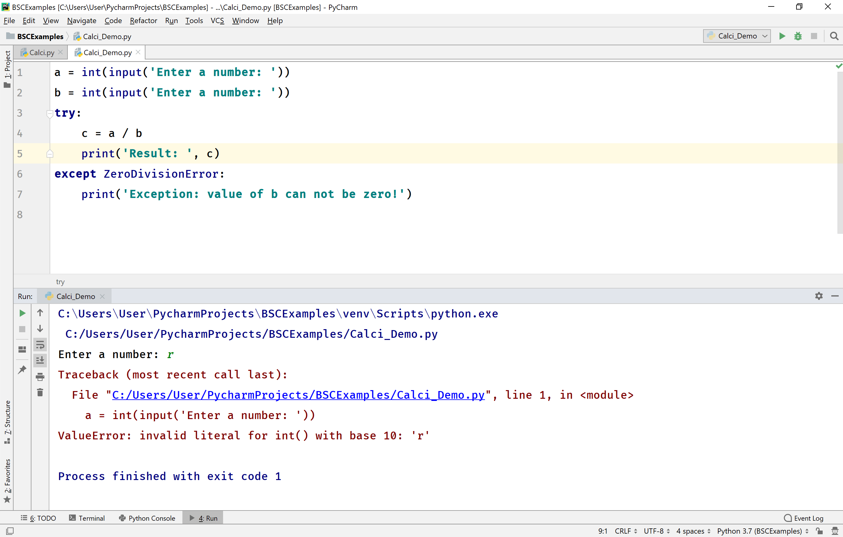Python Tutorials Exception Handling try, except and finally keywords