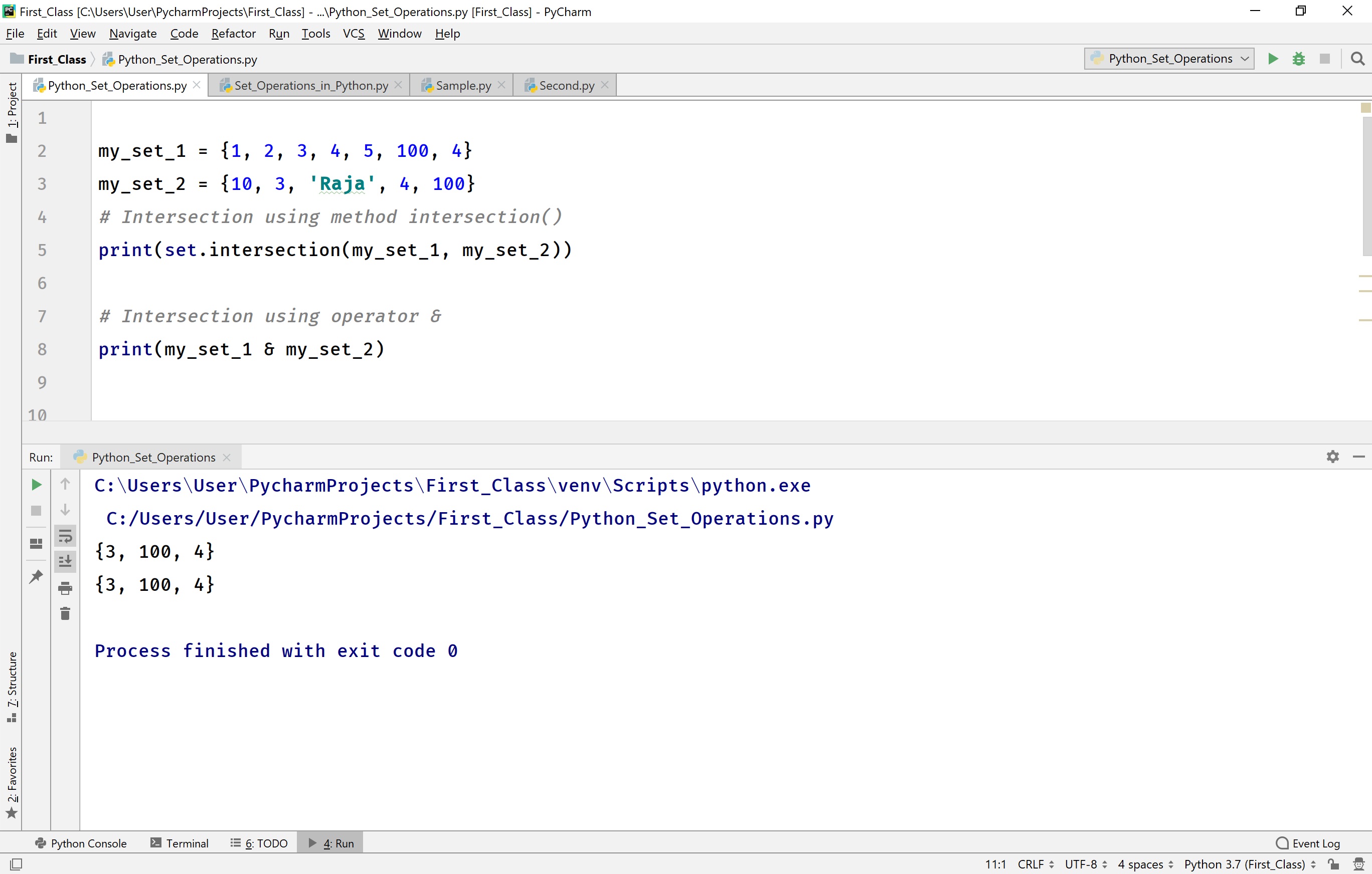 Python Tutorials Set data structure data types