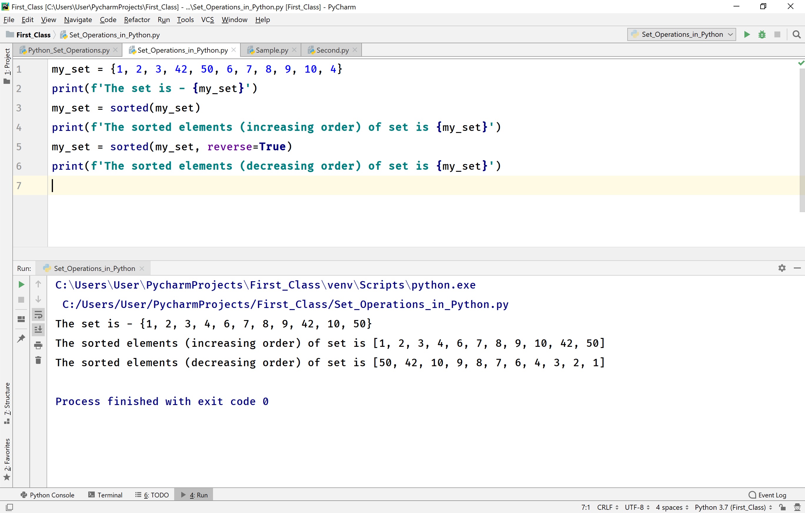 Python Tutorials Set data structure data types