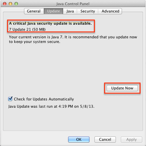 Java Settings Mac OS X Tech Boston University