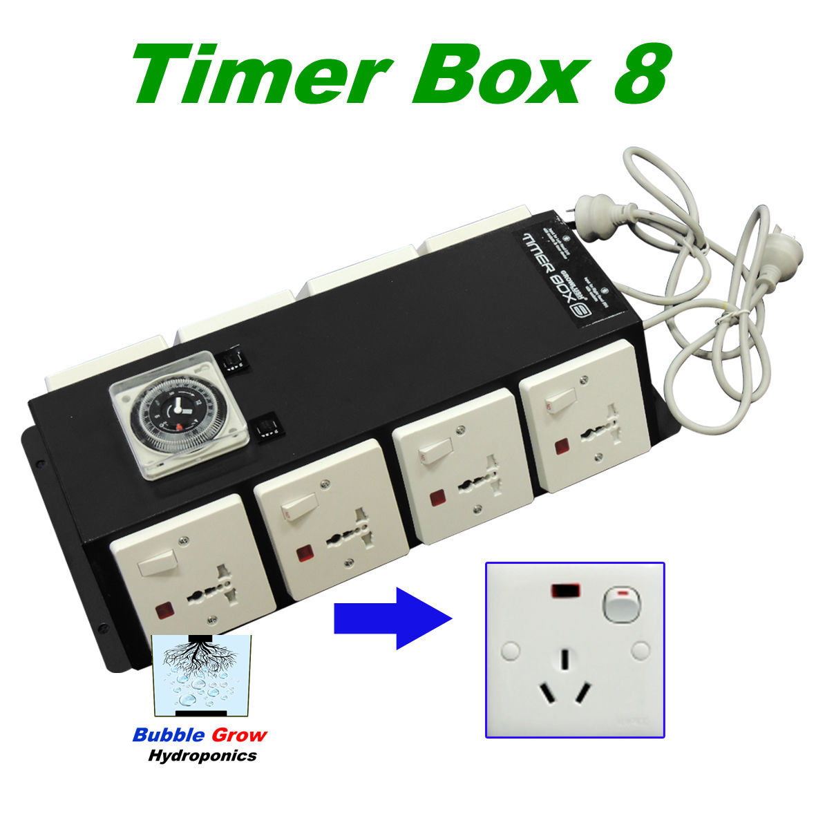 TIMER BOX 8 WITH 8 OUTPUTS 8X600W INDUSTRIAL HYDROPONICS FOR GROW TENT