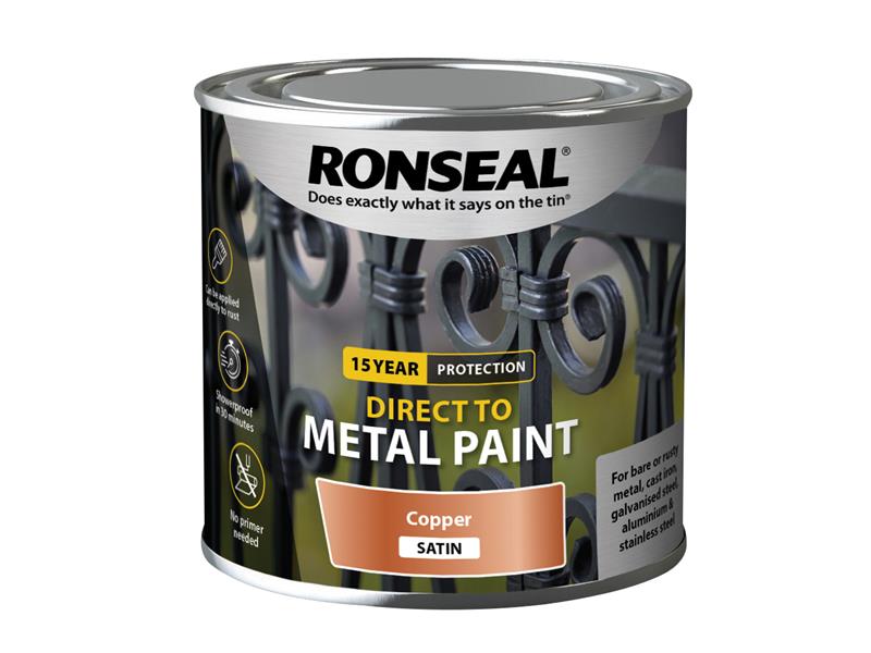 Direct to Metal Paint Copper Satin 250ml from Buckfast Tools