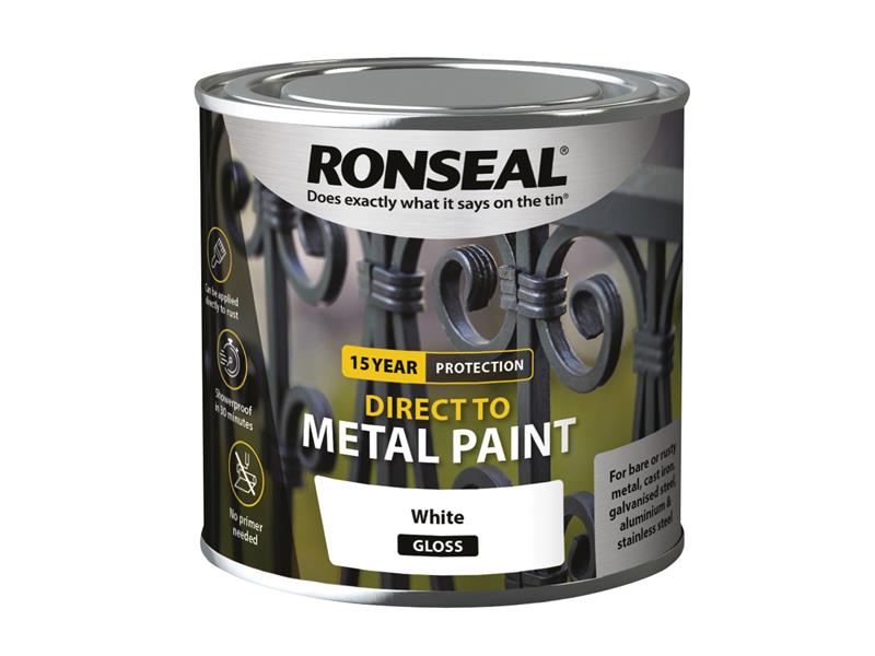 Direct to Metal Paint White Gloss 250ml from Buckfast Tools