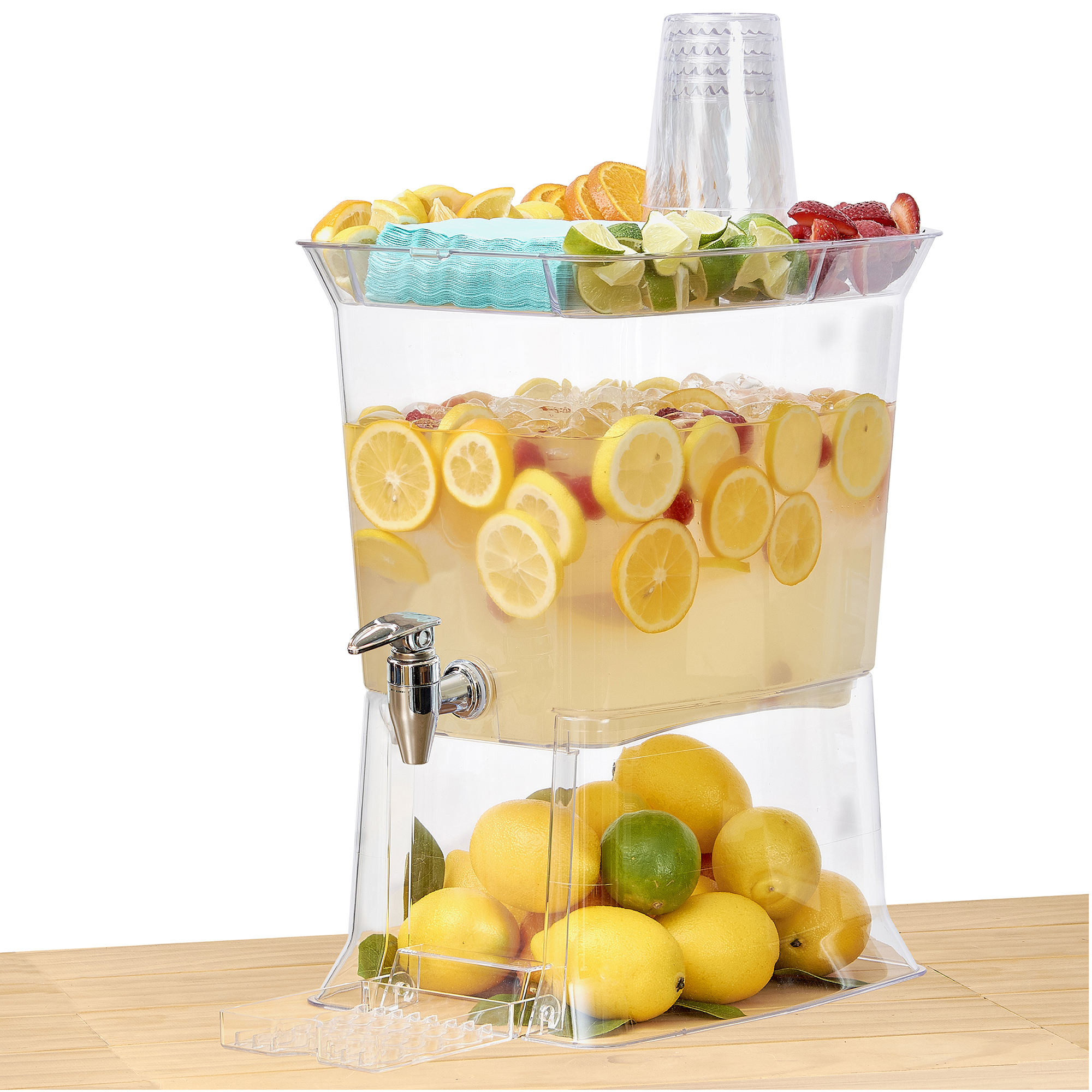 “Party Top” Beverage Dispenser with Fold Down Drip Tray Buddeez