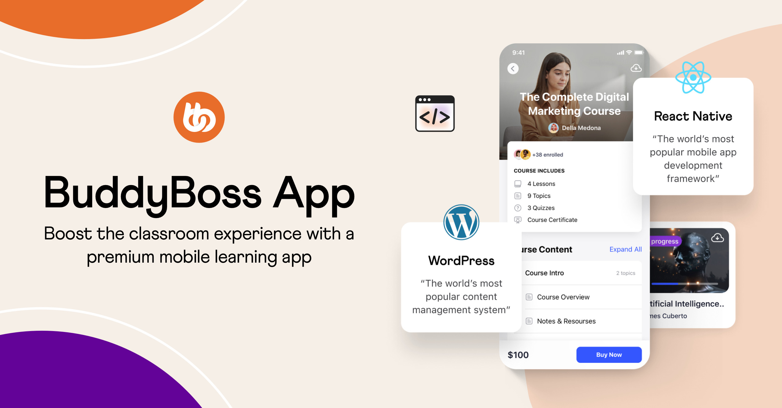 Create mobile apps for your course or community. | BuddyBoss