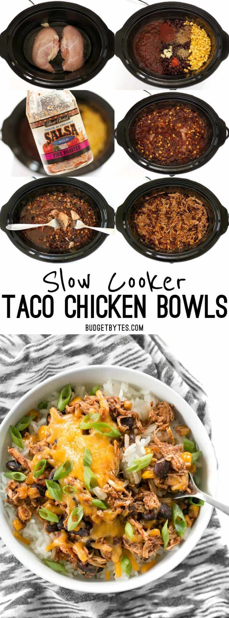 Slow Cooker Taco Chicken Bowls Budget Bytes