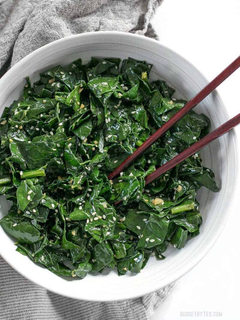 Sesame Kale Easy Vegan Side Dish Budget Bytes