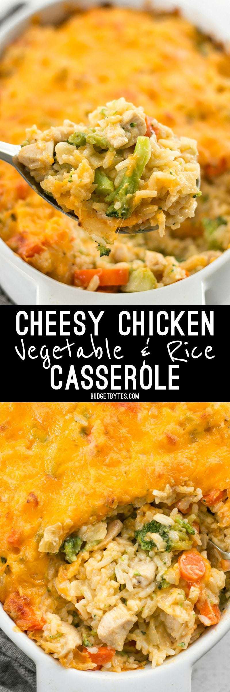 Cheesy Chicken Vegetable and Rice Casserole Budget Bytes