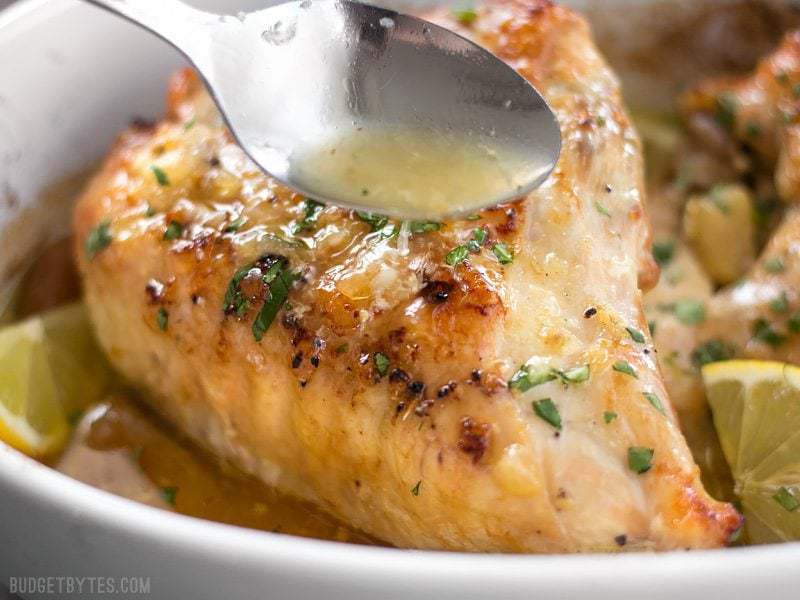 Lemon Garlic Roasted Chicken Step by Step Photos Budget Bytes