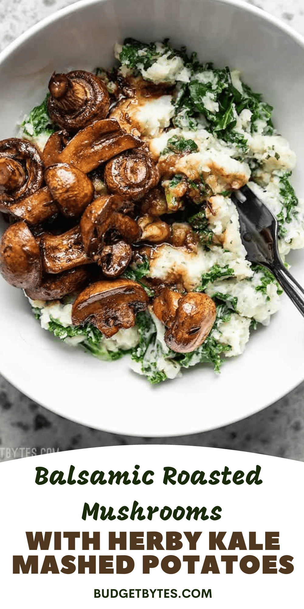 Balsamic Roasted Mushrooms with Kale Mashed Potatoes Budget Bytes