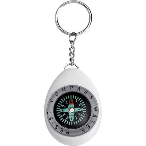 Personalized Oval Compass / Keychain Rings White Compasses Keychains
