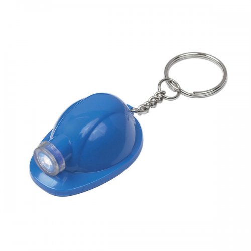 Custom Hard Hat LED Keychains Blue Flashlight Keychains