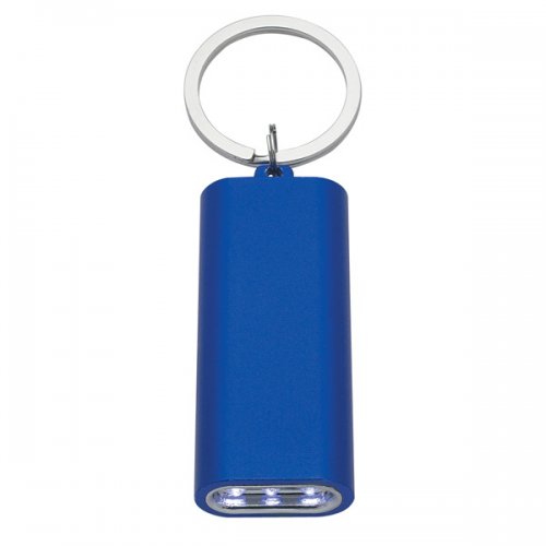 Custom Rectangular Aluminum Keychains With LED Light Blue