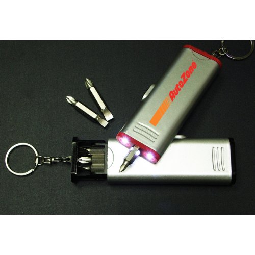 Customized LED Flashlight With Light & Screwdriver Tool Keychains