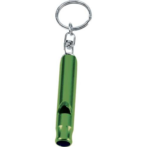 Personalized Metal Whistle / Keychain Rings Green Whistle Keychains