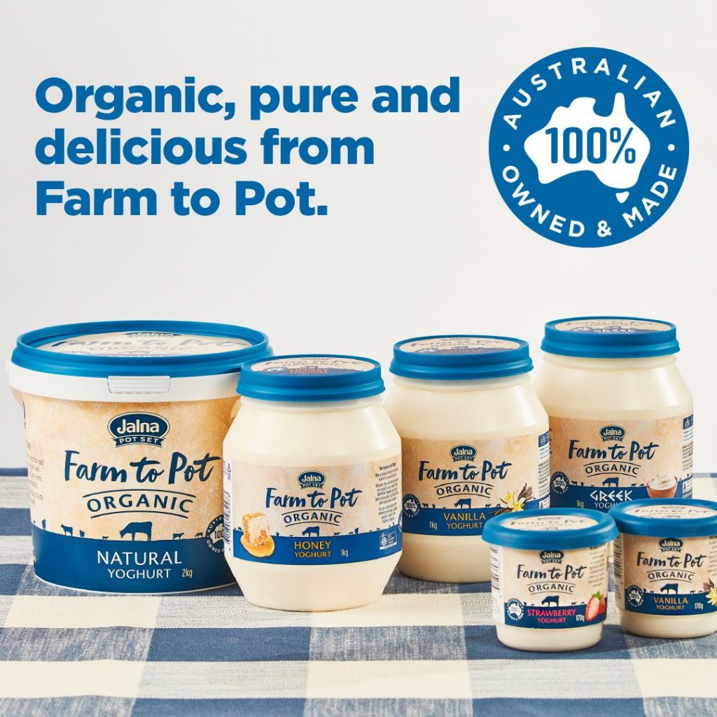 Jalna Farm to Pot Organic Yoghurt. Pure, organic and delicious Bud