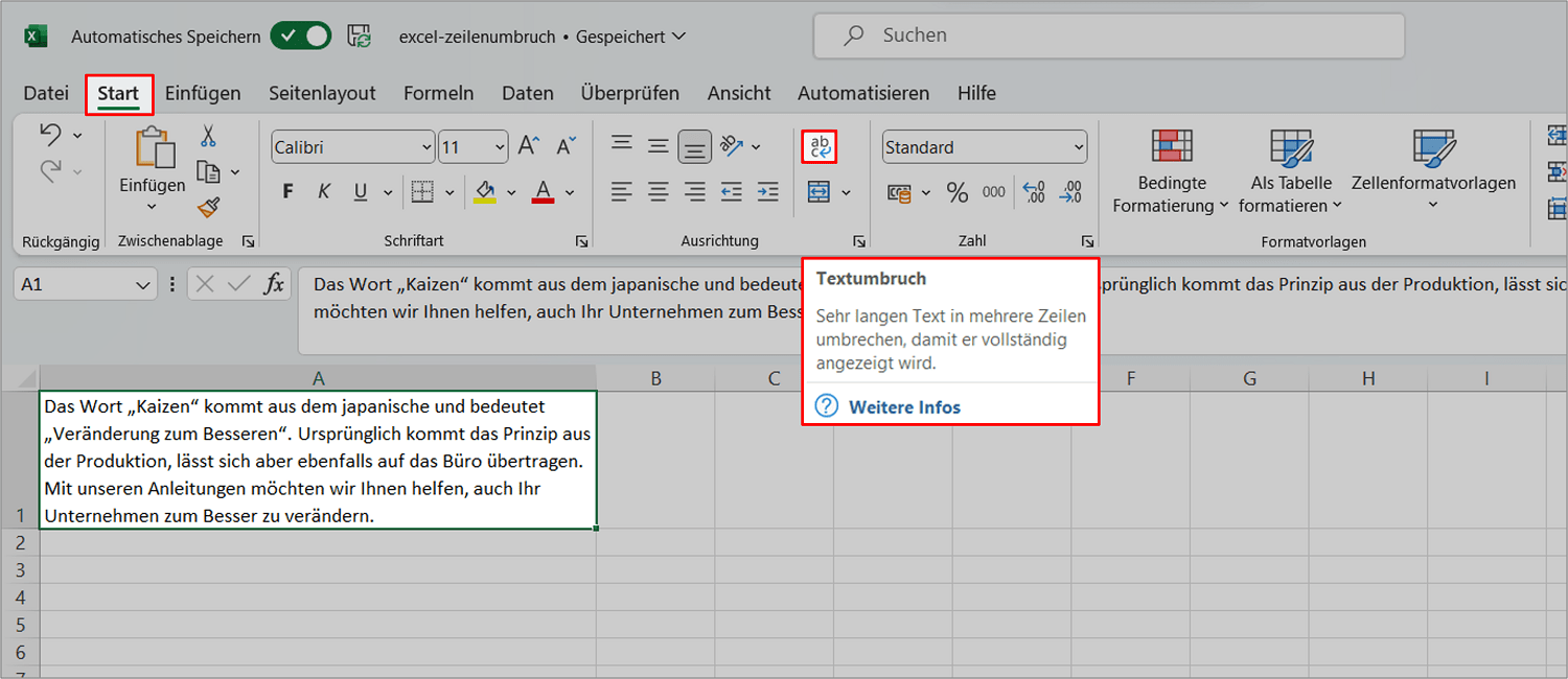 Zeilenumbruch in Excel Anleitung Problemlösung Formel