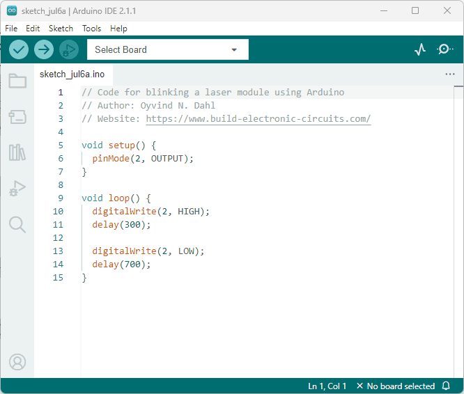 Arduino Laser Module Connecting KY008 to Arduino