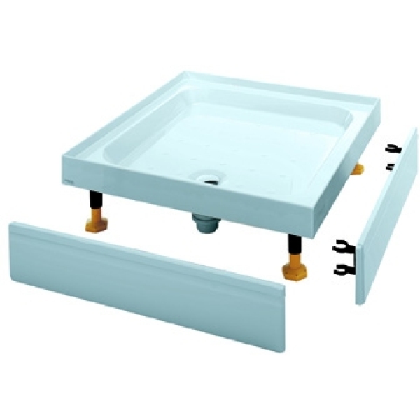 Coram Shower Tray 4 Ups 2 Panel 900mm x 760mm White