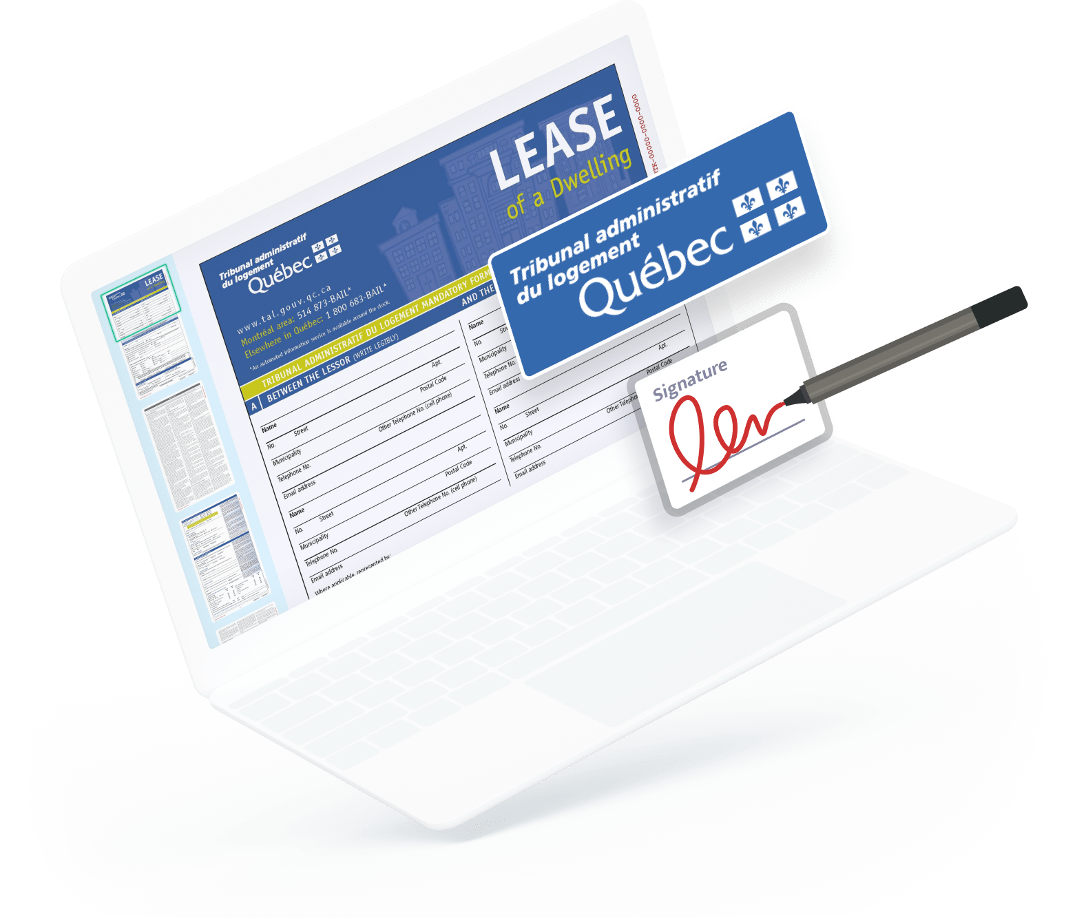 Digitally Sign Quebec leases Building Stack