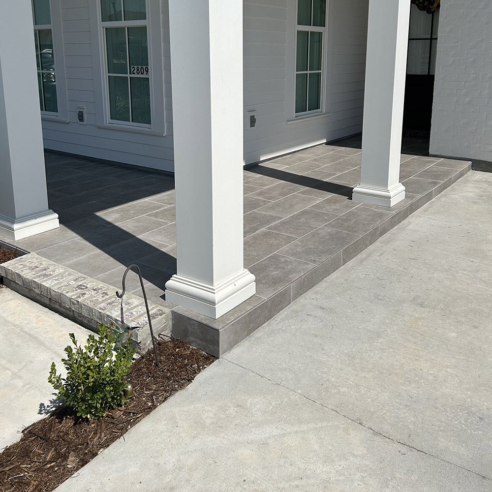 Front Patio Stone Overlay Dell Outdoor Construction