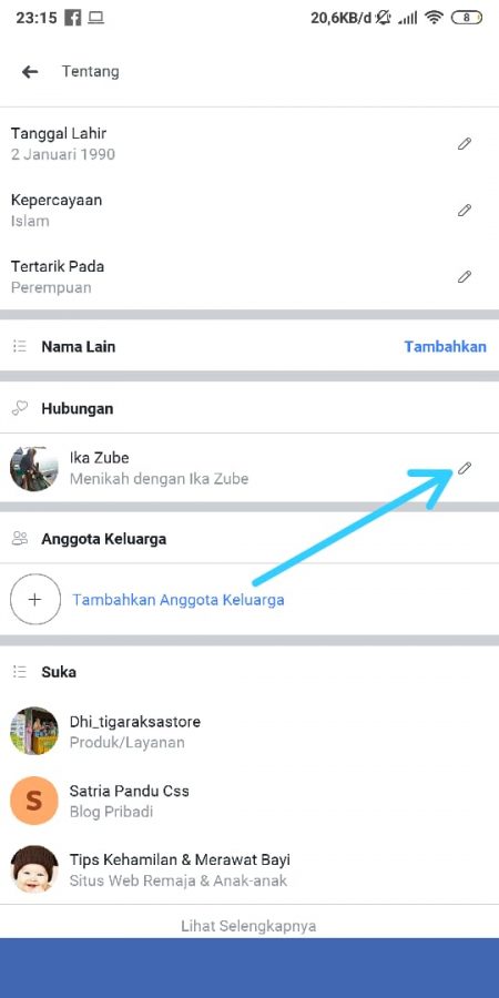Cara Edit (tambah, Hapus, Sembunyikan) Status Hubungan Facebook