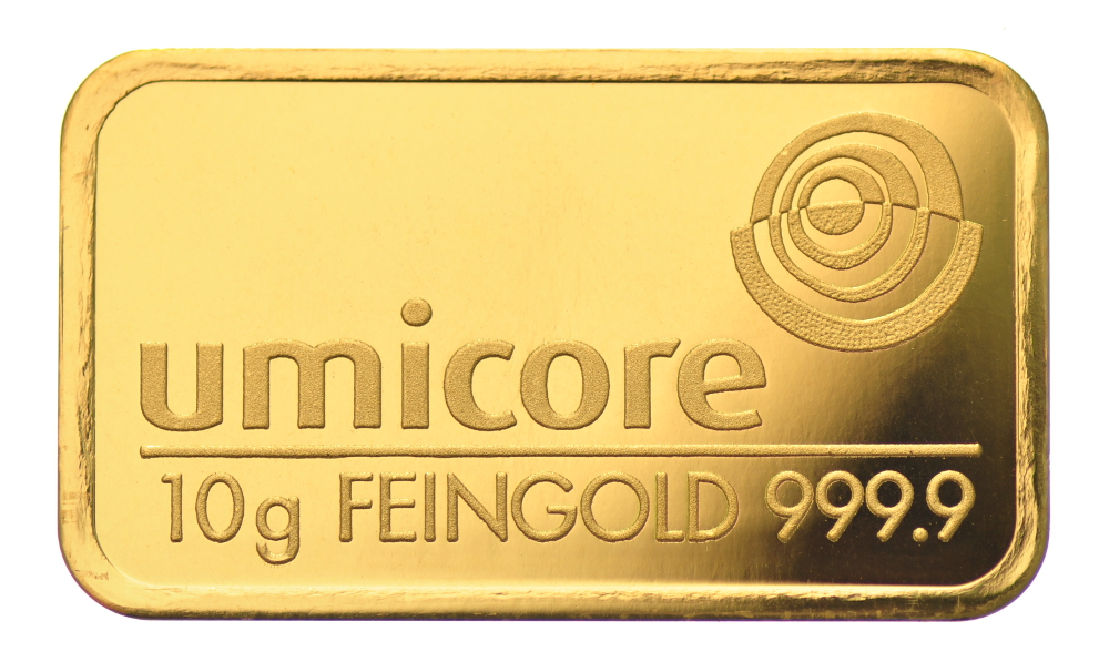 Umicore Gold Bar Circulated in good condition 10 g