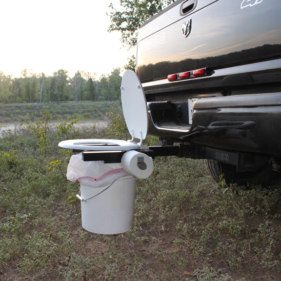 Portable toilet for the outdoorsman.