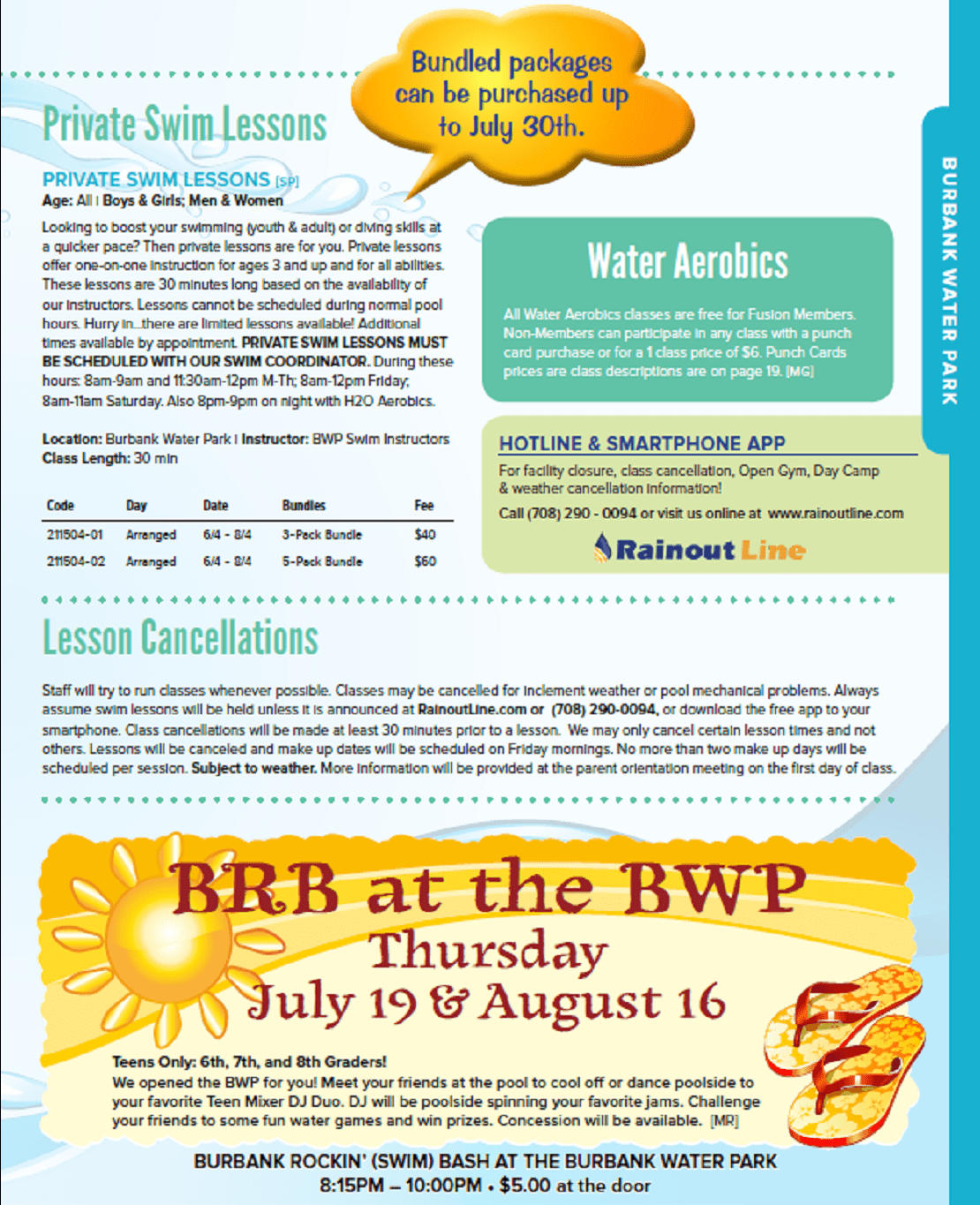 Swim Lessons 2018 Burbank Park District