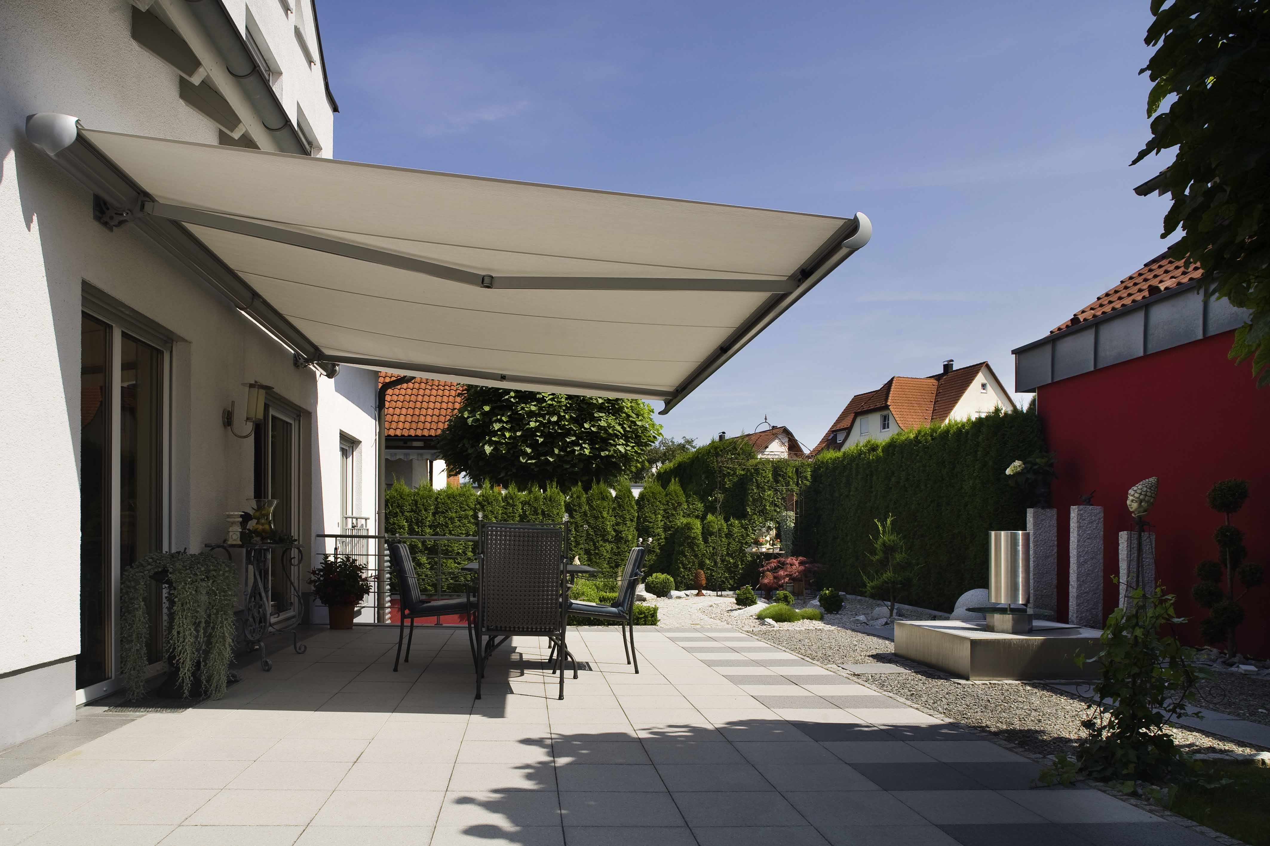 Folding Arm Awnings Adelaide Manual or Automatic Burns for Blinds