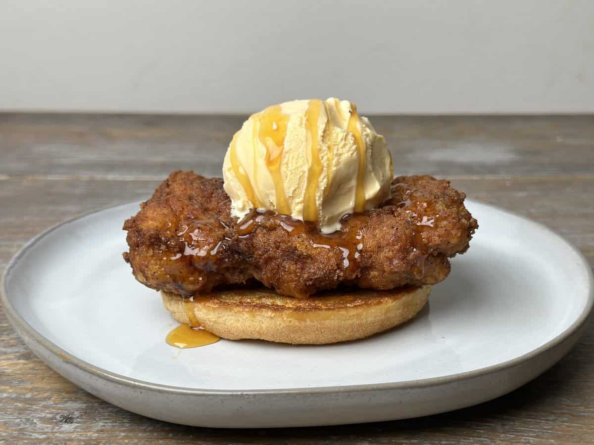 Fried Chicken Ice Cream Sandwich Burnt Pellet BBQ