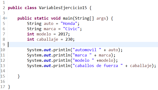 Variables en Java Ejercicio 15 Cursos de Java