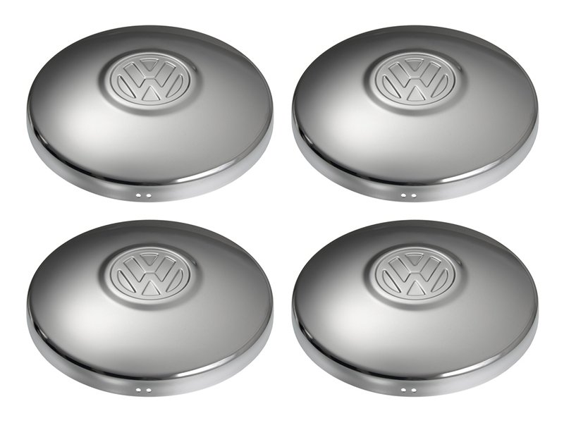 Original VW Bus T1 T2 T3 Beetle Chrome 4 Wheel Trims Mooncap Moon