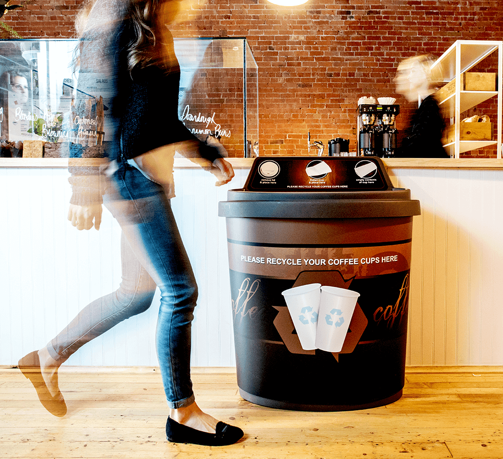 Coffee Cup Collector Recycling Bin Busch Systems USA