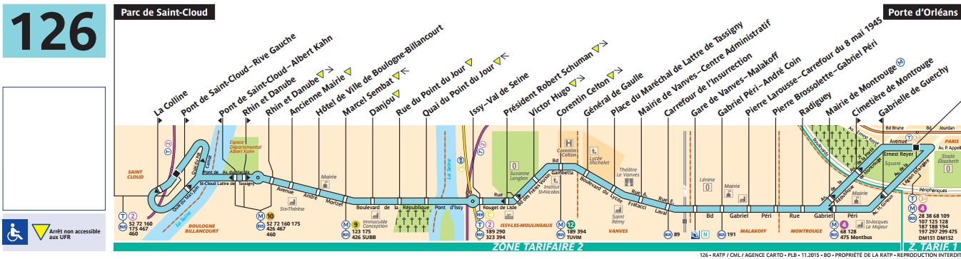 BUS 126 horaires et plan Ligne 126 Paris