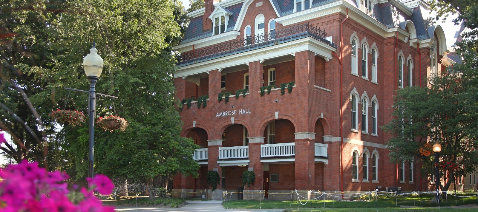 St. Ambrose University Ambrose Hall Exterior Bush Construction