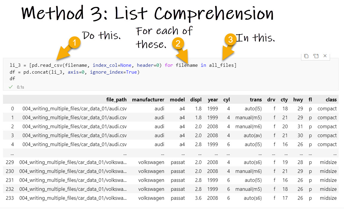 3 Ways to Read Multiple CSV Files ForLoop, Map, List Comprehension