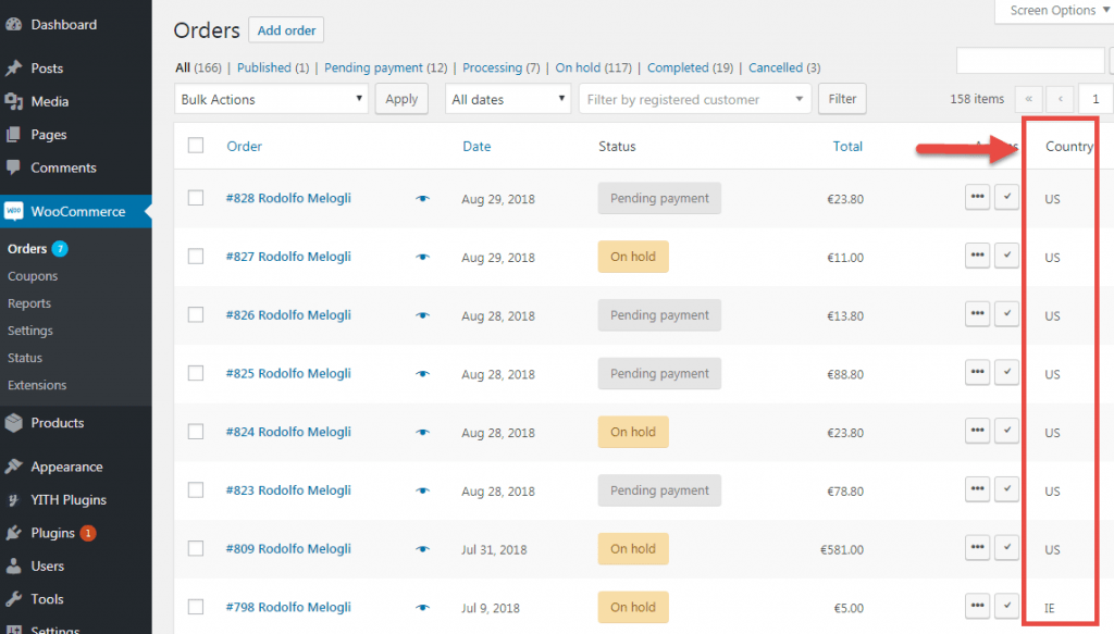 Add Column to Orders Table WP Dashboard