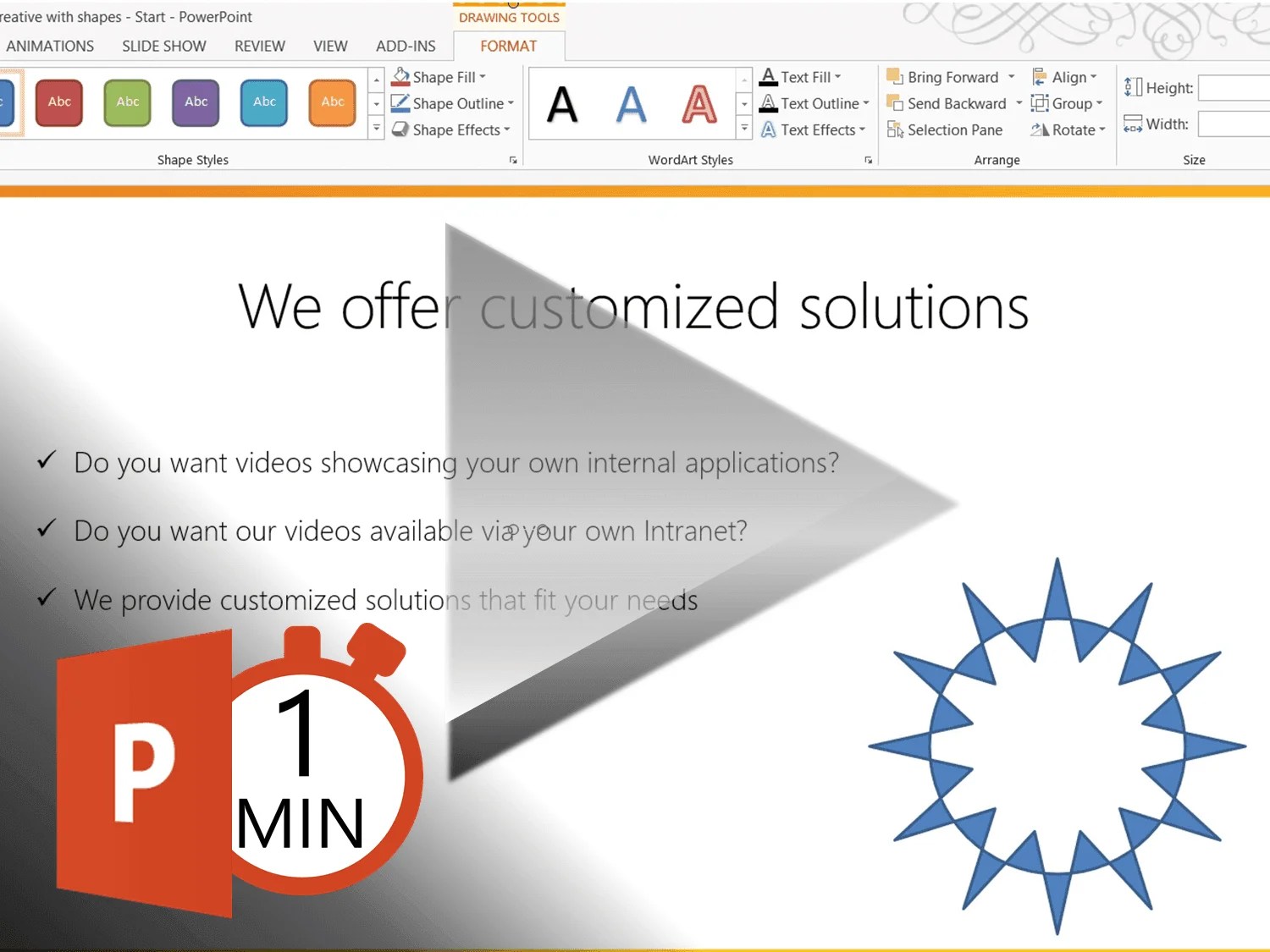 How to merge shapes in PowerPoint 2013?