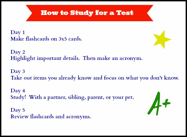 How to Study for a Test (with printable)