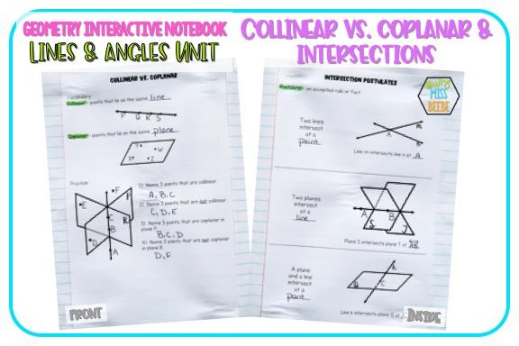 Geometry Interactive Notebook Lines & Angles Busy Miss Beebe