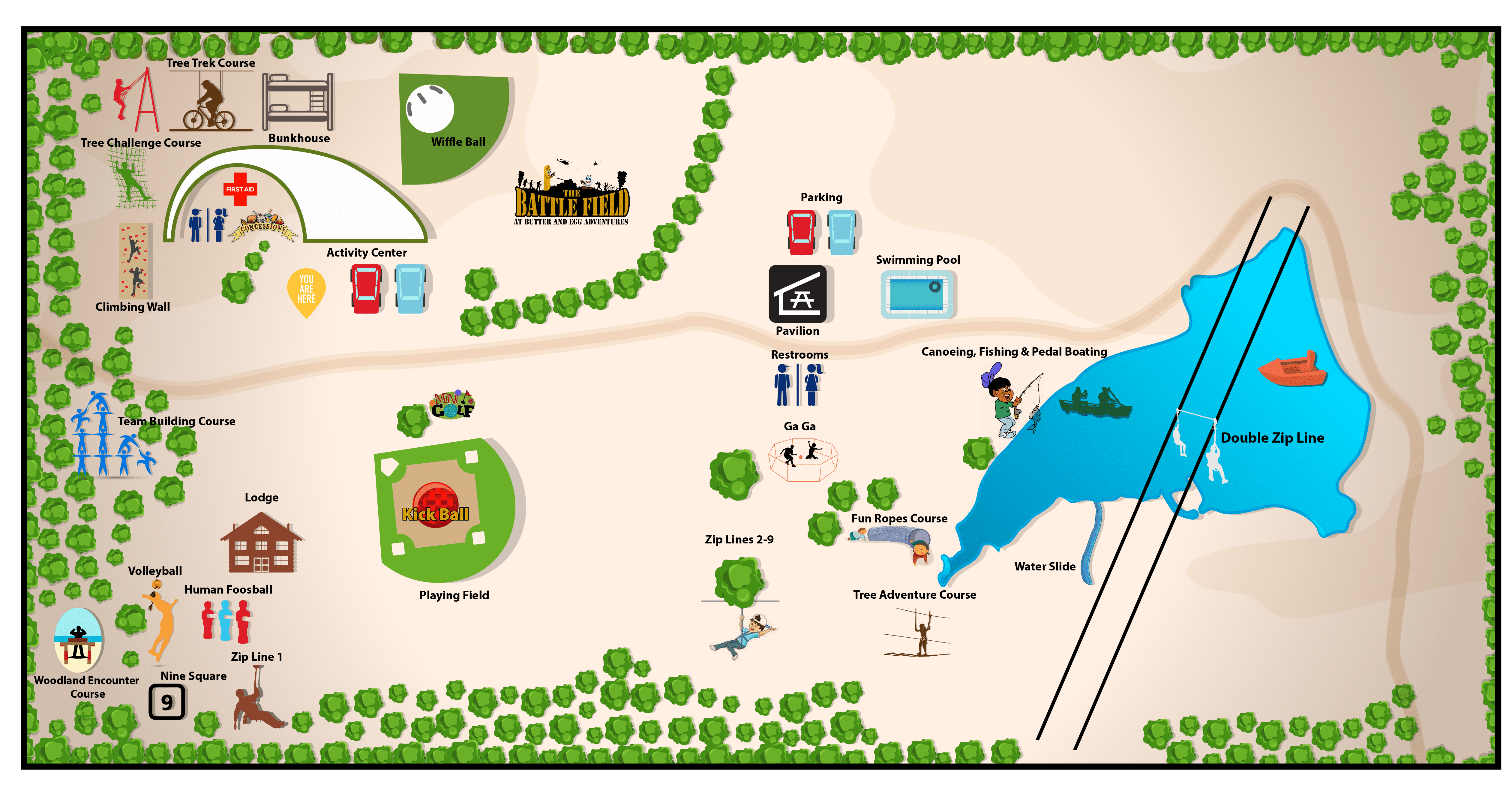Map of Butter and Egg Adventures Butter and Egg Adventures
