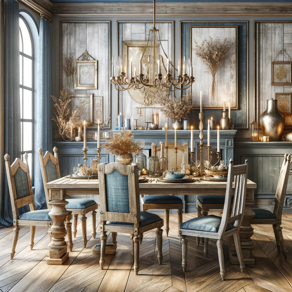 15 Stunning Blue and Gold Dining Room Design Ideas