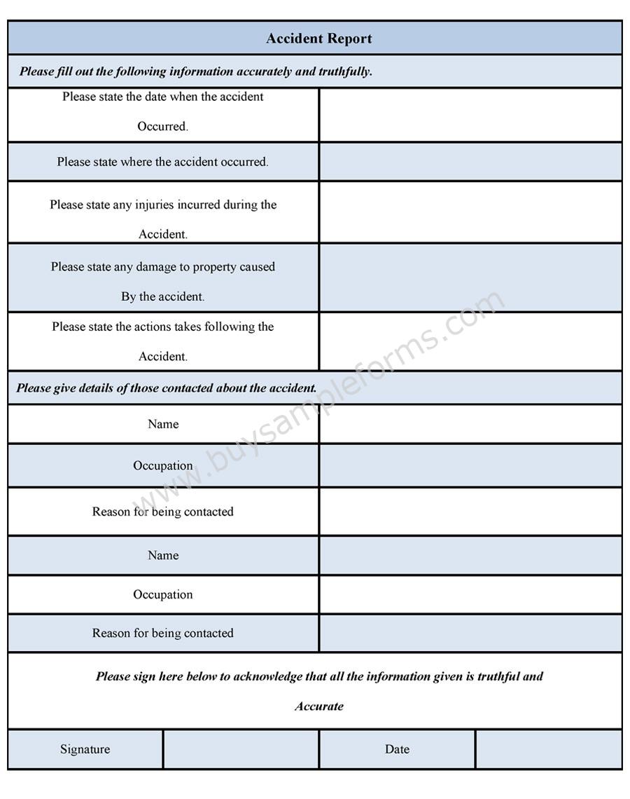 Template Accident Report Form professionalfreeware