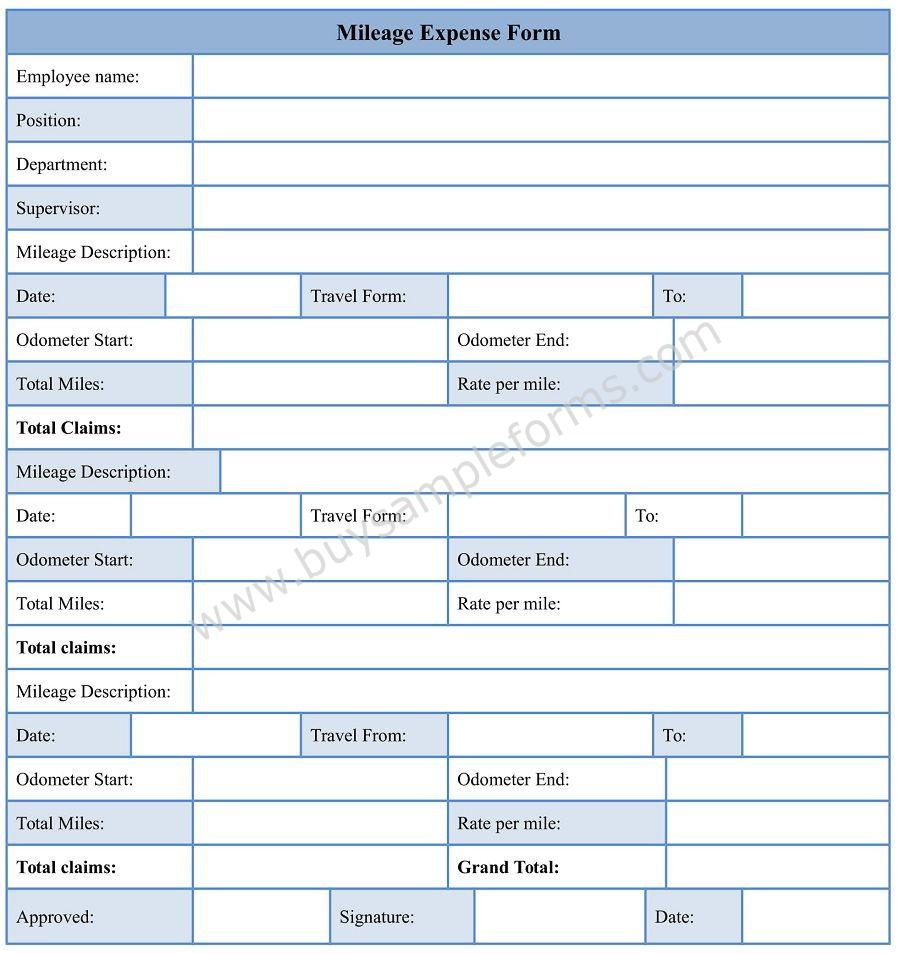 Mileage Expense Form Template Word Expense Reimbursement Form