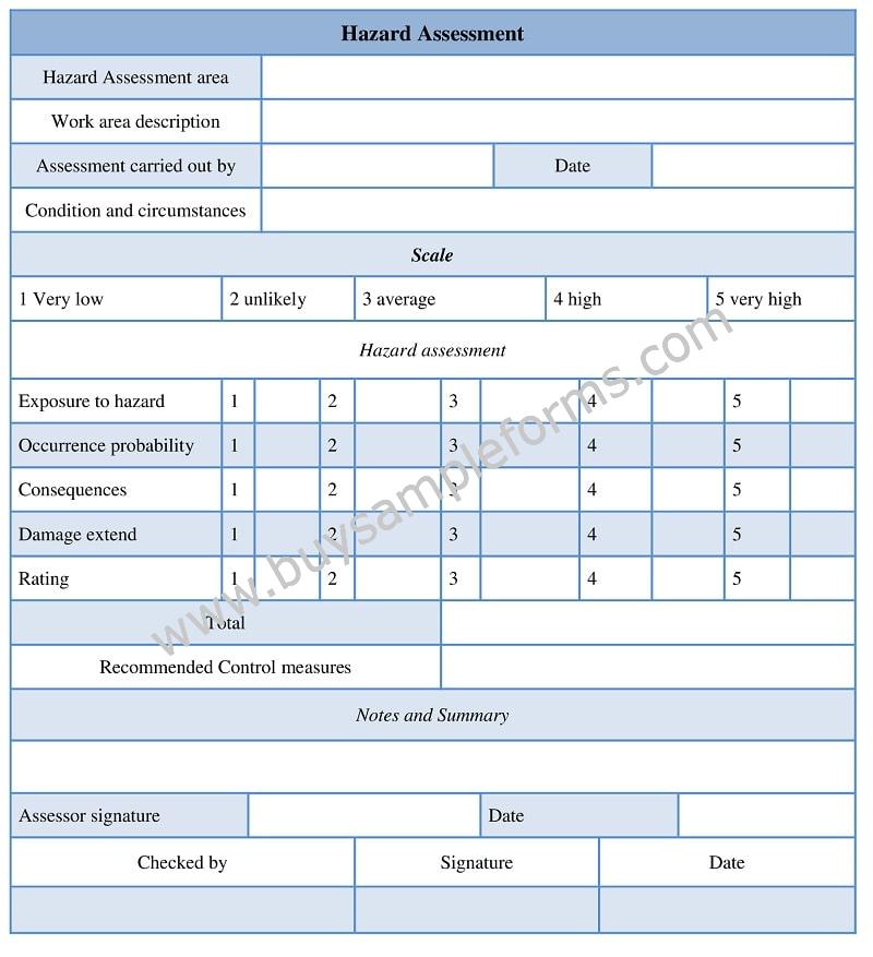 Hazard Identification And Risk Assessment Template