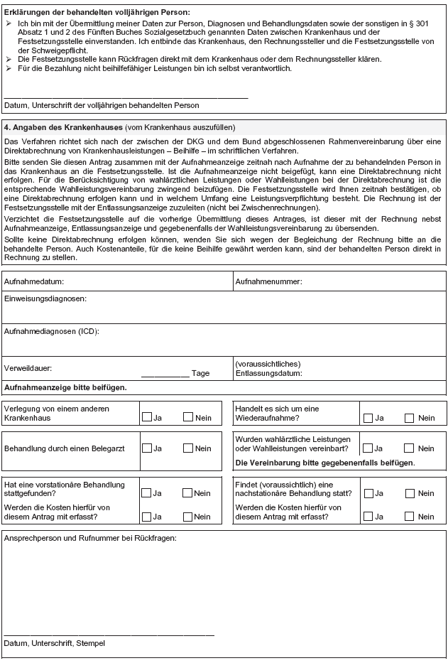 Anlage 16 BBhV (zu § 51a Absatz 2 ) Antrag auf Gewährung von Beihilfe
