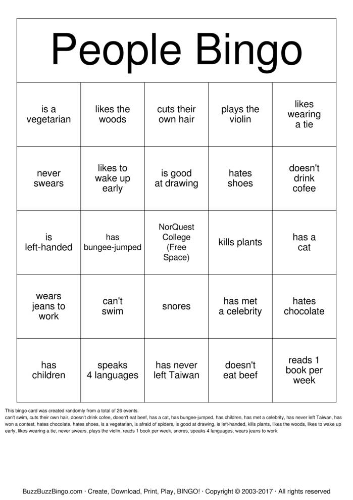 Getting to Know you Bingo Cards to Download, Print and Customize!