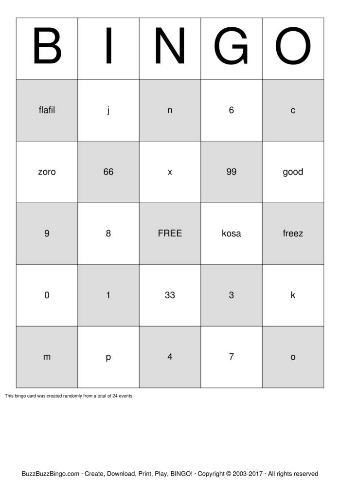Custom Bingo Cards to Download, Print and Customize!