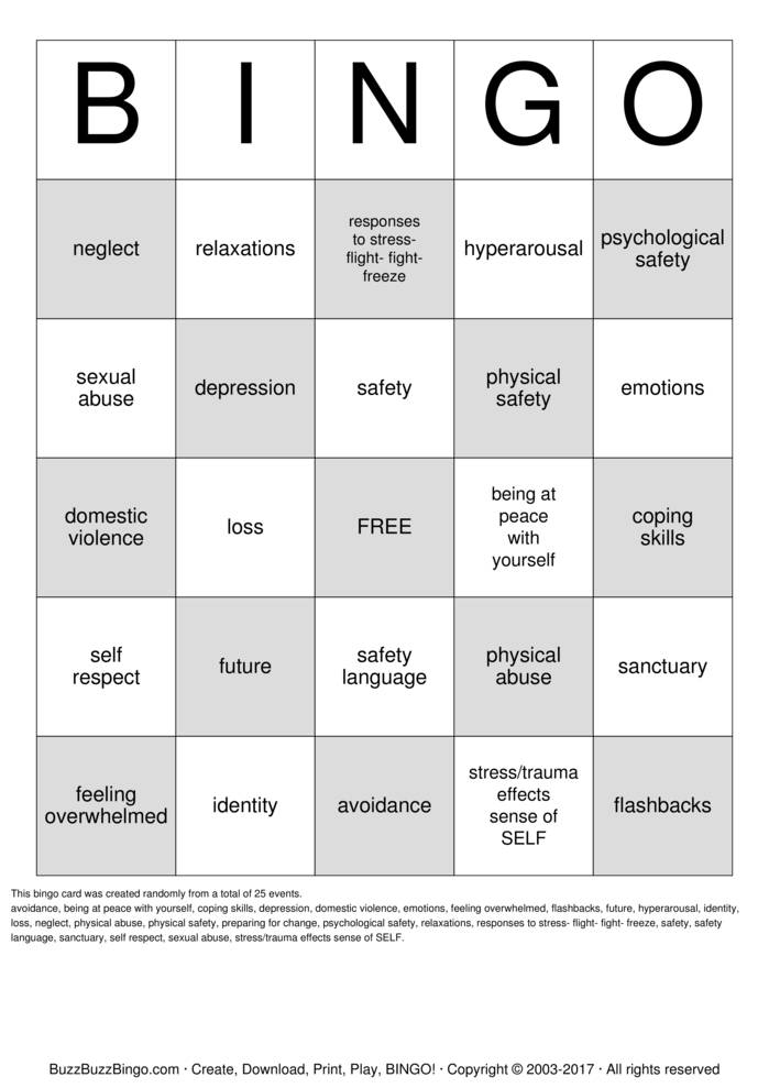 SELF BINGO Bingo Cards to Download, Print and Customize!